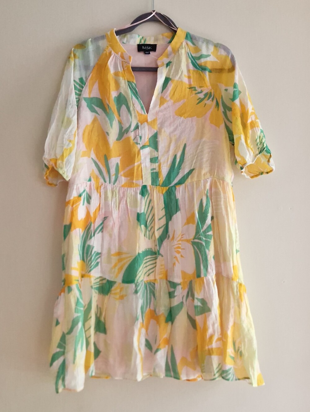 Lined Lightweight Floral Tiered Dress